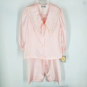 Christian Dior Vintage 100% Polyester Youth Pajama Set Size 6 Pink NWT